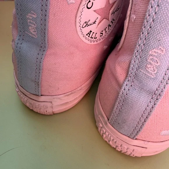 Converse All Stars Light Pink & Blue High-Top Sneakers - Picture 9 of 15